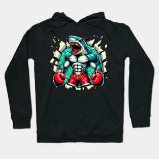 Mighty Marine Punch: Cartoon Shark Boxer Hoodie